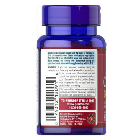 Puritan's Pride, CoQ-10, 200 mg, 30 Rapid Release Softgels