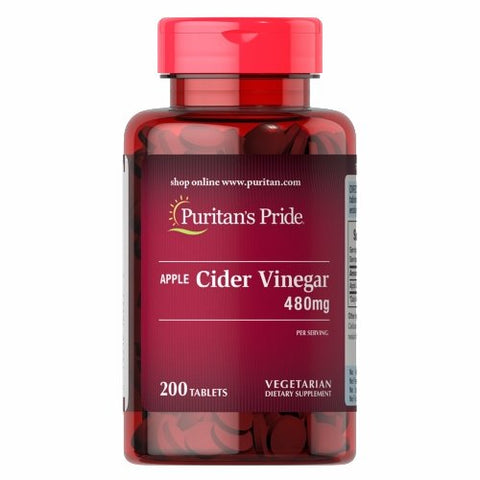 Puritan's Pride, Apple Cider Vinegar, 480 mg, 200 Tablets