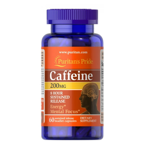 Puritan's Pride, Caffeine 8-Hour Sustained Release, 200 mg, 60 Capsules