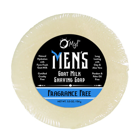 O MY!, Fragrance Free Shave Soap Puck, 5.5 Oz