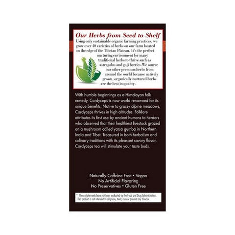 Bravo Tea & Herbs, Cordyceps Mushroom Herbal Tea, 20 Bags Bravo Tea & Herbs