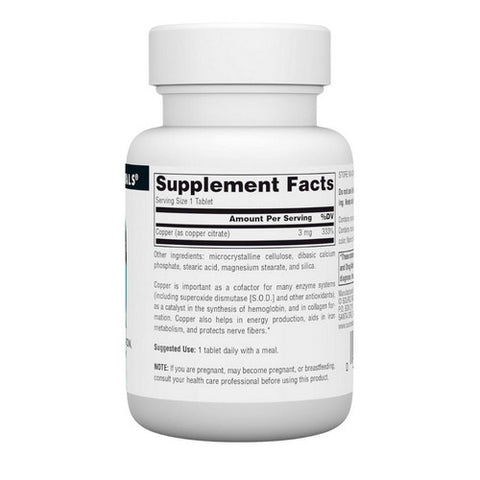 Source Naturals, Copper, 3 mg, 60 Tabs