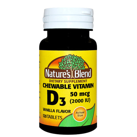 Nature's Blend, Vitamin D3 Vanilla Flavor, 10 mcg (400IU), 120 Tabs
