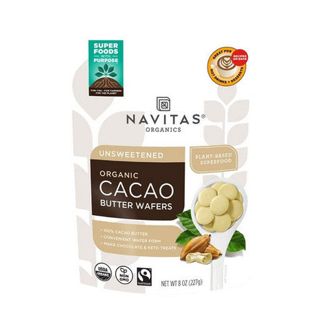 Navitas Organics, Organic Cacao Butter Wafers Unsweetened, 8 Oz Navitas Organics