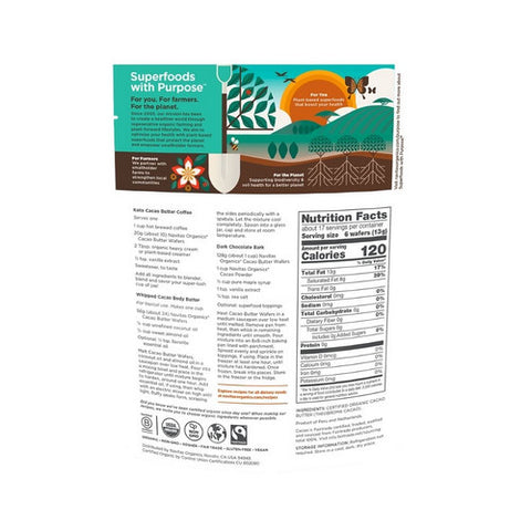 Navitas Organics, Cacao Butter Wafers, 8 Oz