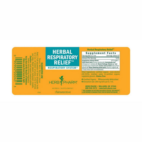 Herb Pharm, Herbal Respiratory Relief, 1 Oz
