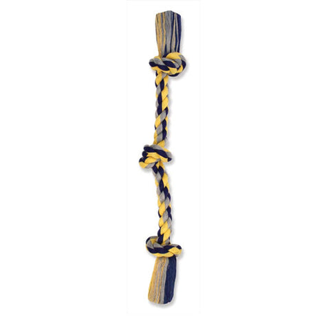 Mammoth Pet Products Cottonblend 3 Knot Rope Tug Toy Multi-Color, 1 Each/10 in, Mini by Mammoth Pet Products
