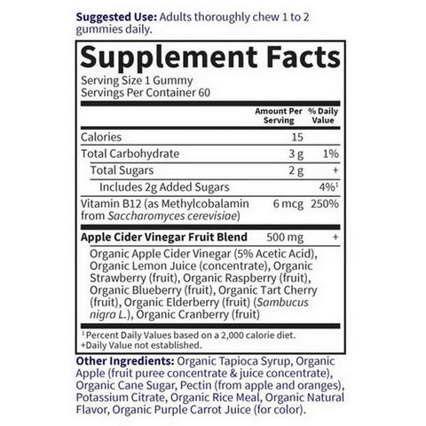 Garden of Life, Organics Apple Cider Vinegar, 60 Gummies