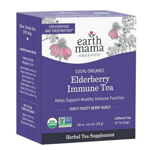Earth Mama Angel Baby, Organic Elderberry Immune Tea, 16 Bags