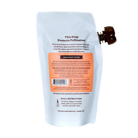 Moon Valley Organics, Foaming Herbal Hand Soap 3x Refill Pouch Grapefruit Thyme, 10.7 Oz