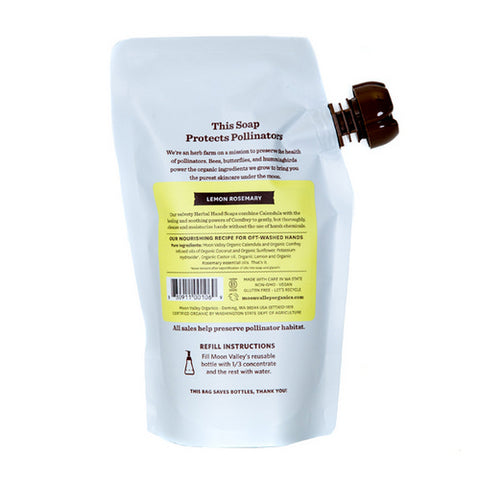 Moon Valley Organics, Foaming Herbal Hand Soap Concentrate Lemon Rosemary, 10.7 Oz