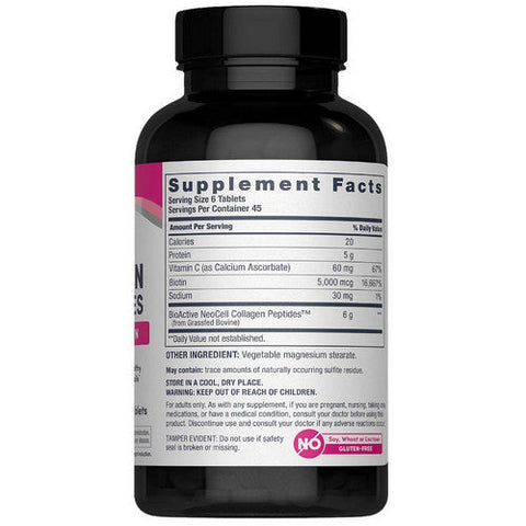 Neocell Laboratories, Grass-Fed Collagen Peptides Plus Vitamin C And Biotin, 270 Tablets Neocell Laboratories