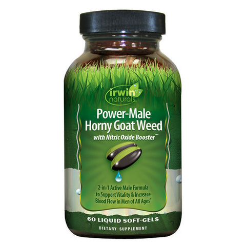 Irwin Naturals, Power-Male Horny Goat Weed With Nitric Oxide Booster, 60 Softgels