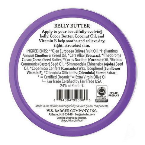 Badger Balm, Belly Butter, 56 Grams