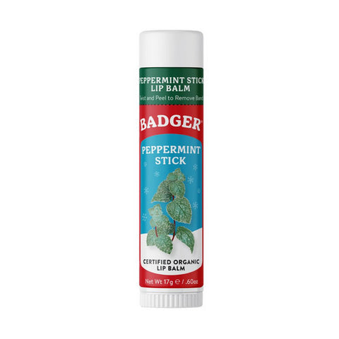 Badger Balm, Peppermint Stick Jumbo Lip Balm Stick, .6 Oz