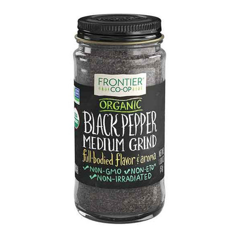 Frontier Coop, Organic Black Pepper Medium Grind, 1.80 Oz