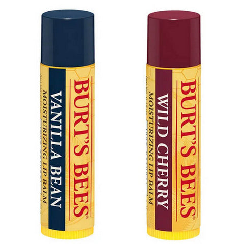 Burts Bees, Vanilla Bean And Wild Cherry Lip Balm Blister Box, 0.15 Oz