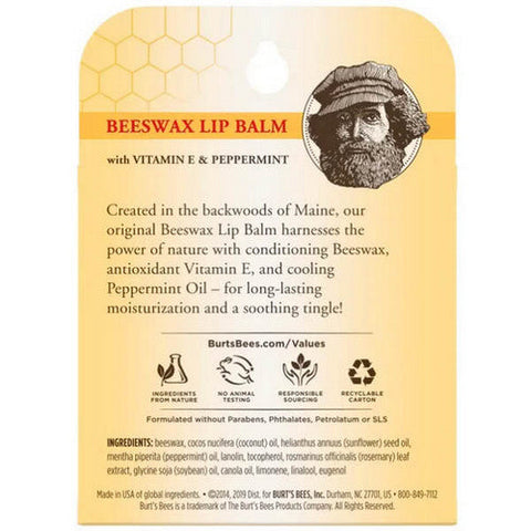 Burts Bees, Beeswax Lip Balm, 4 Count Burts Bees