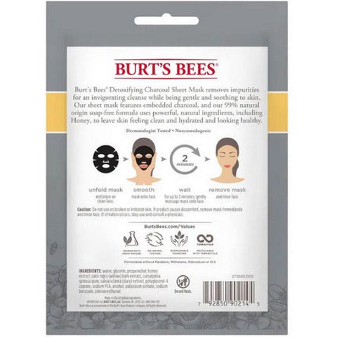 Burts Bees, Detoxifying Charcoal Sheet Mask, 0.33 Oz