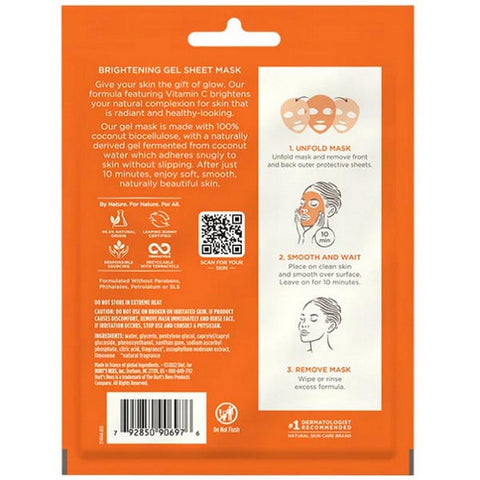 Burts Bees, Brightening Biocellulose Facial Mask, 1 Count