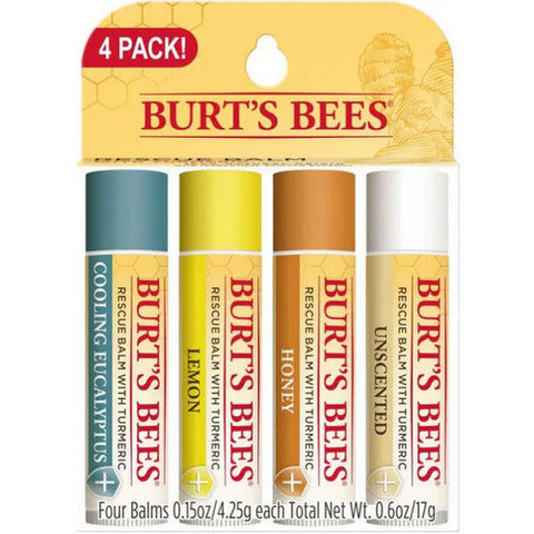 Burts Bees, Lip Balm Rescue, 4 Count Burts Bees