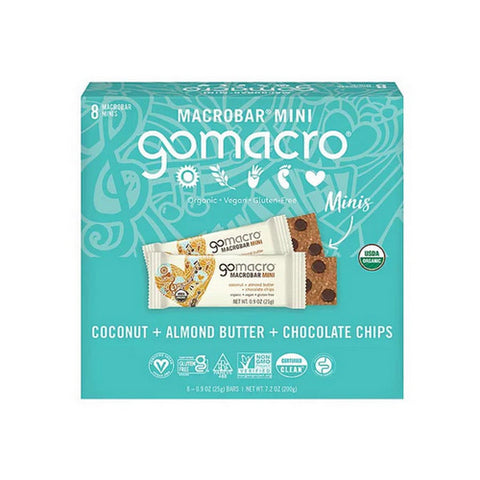 Gomacro, MacroBar Minis Coconut Almond Butter Chocolate Chips, 8 Count
