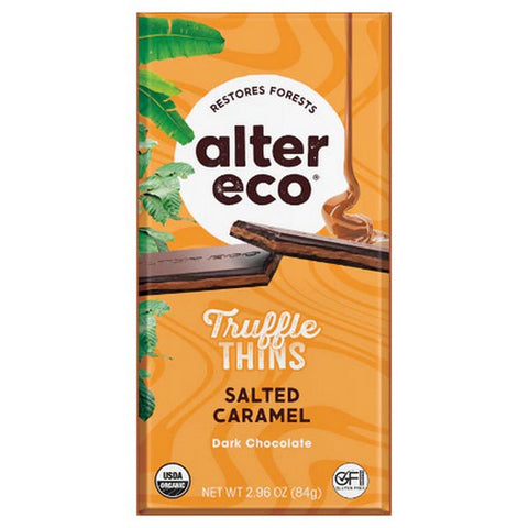 Alter Eco, Salt Caramel Dark Chocolate Truffle Thins, 2.96 Oz