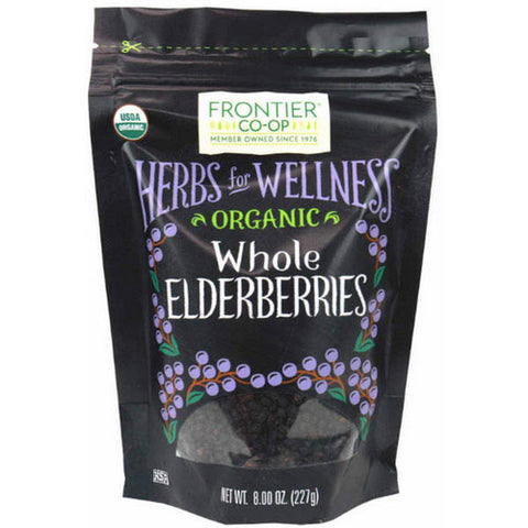 Frontier Coop, Organic Whole Elderberries, 8 Oz
