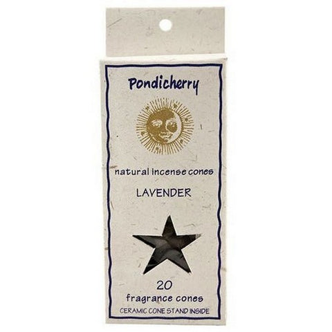Pondicherry Natural Incense, Lavender Incense Cones, 20 Count