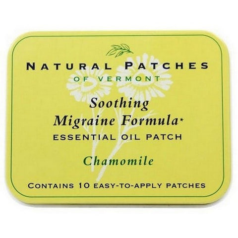 Natural Patches of Vermont, Vermont Chamomile Soothing Migraine Formula Essential Oil Patch, 10 Count Natural Patches of Vermont
