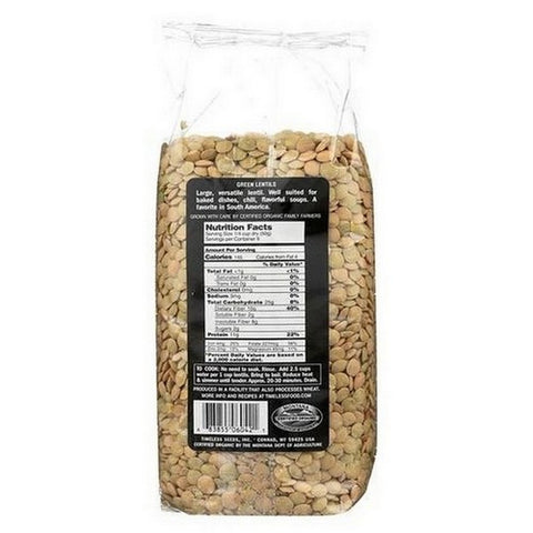 Timeless Natural Foods, Organic Green Lentils, 16 Oz