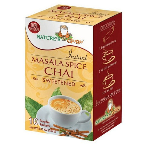 NatureÃ¢â‚¬â„¢s Guru, Masala Chai Sweetened, 10 Count