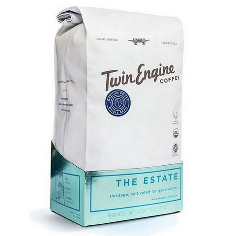 Twin Engine Coffee, Organic Estate Medium Whole Bean Coffee, 14 Oz