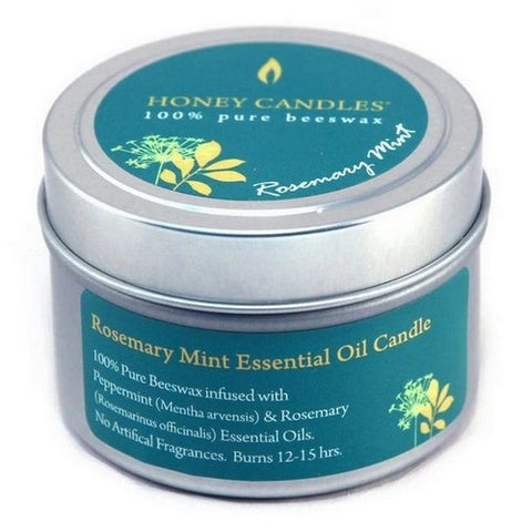 Honey Candle Co., Rosemary Mint Essential Oil Beeswax Candle, 1 Count