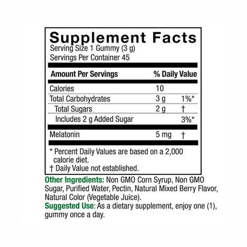 Nature's Answer, Melatonin Sleep Gummies, 5 Mg, 45 Count