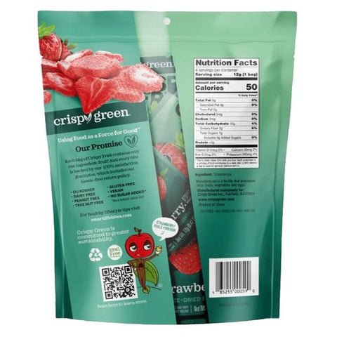 Crispy Green, All Strawberry Freeze Dried Fruit, 4 Count