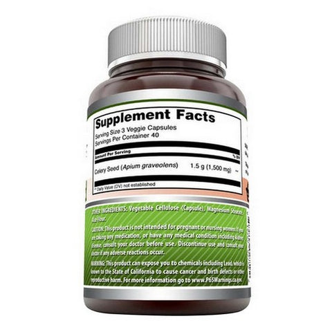 Amazing Nutrition, Amazing Formulas Celery Seed Extract, 1500 mg, 120 VegCaps