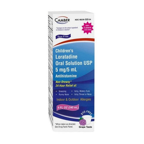 Camber, Childrens Loratadine Oral Solution, 5 Mg, 4 Oz