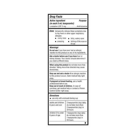 Camber, Childrens Loratadine Oral Solution, 5 Mg, 4 Oz