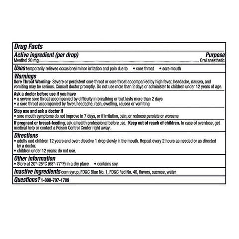 Vicks, VapoCool Severe Menthol Anesthetic Cherry Freeze Medicated Drops, 18 Count