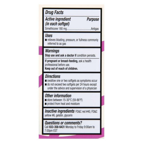 Foster And Thrive, Ultra Strength Gas Relief Simethicone Softgels, 60 Caps