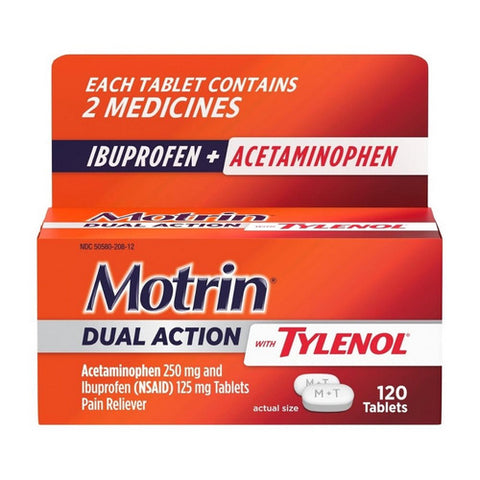 Motrin, Dual Action With Tylenol, 120 Tabs