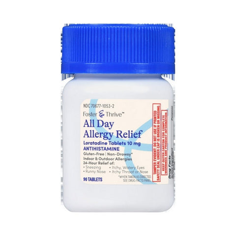 Foster And Thrive, All Day Allergy Relief Loratadine, 10 Mg, 90 Tabs