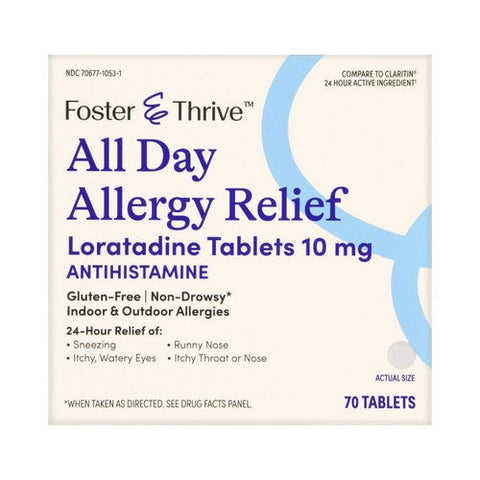 Foster And Thrive, All Day Allergy Relief Loratadine, 10 Mg, 70 Tabs Foster And Thrive