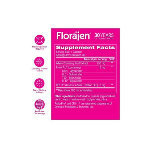 Florajen, Triple Action Probiotic, 30 Capsules Florajen