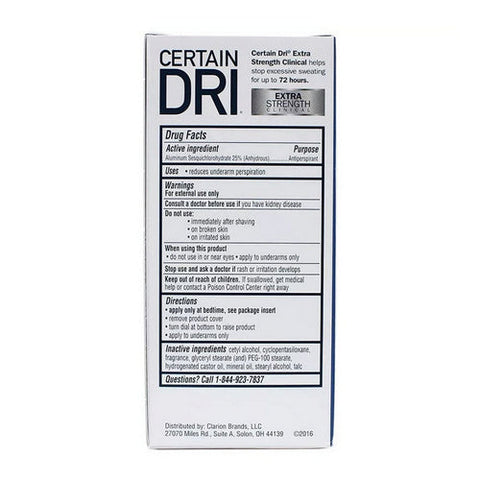 Certain Dri, Extra Strength Clinical Anti Perspirant Solid Powder Fresh, 1.7 Oz Certain Dri