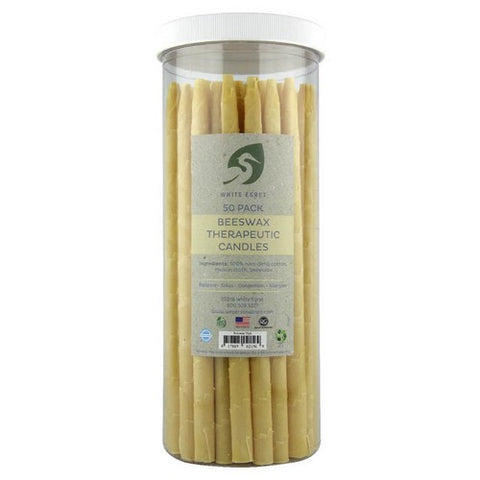 White Egret, Beeswax Therapeutic Candles, 50 Count