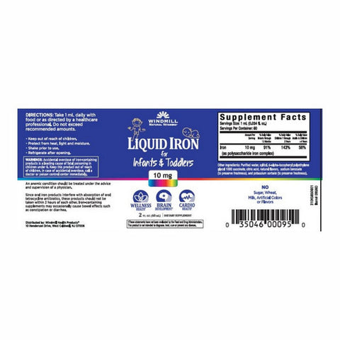Windmill Health, Liquid Iron For Infants And Toddlers, 10 Mg, 2 Oz