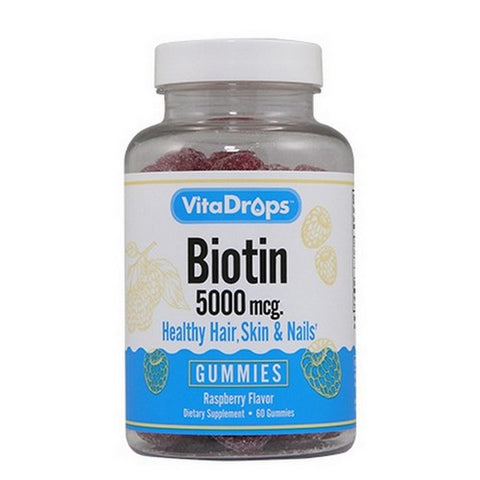 Vitadrops, VitaDrops Biotin, 5000 Mcg, 60 Gummies