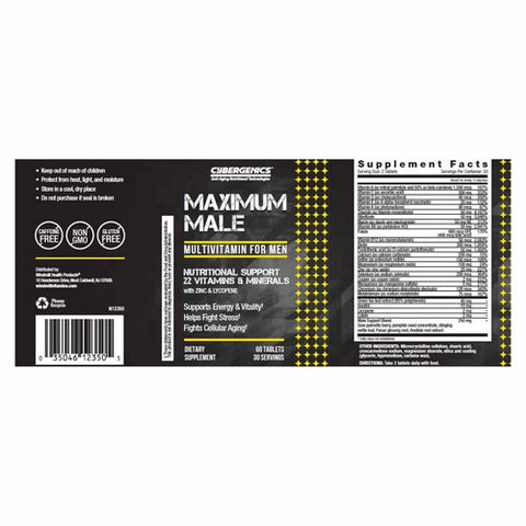 Cybergenics, Cybergenics Maximum Male, 60 Tablets